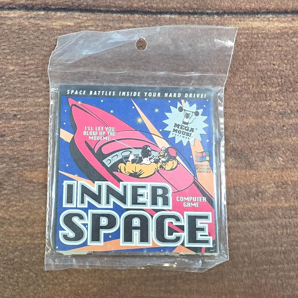 Mega Mouse Inner Space PC Game Windows 3.1 OS Blue New Vintage Floppy Disk